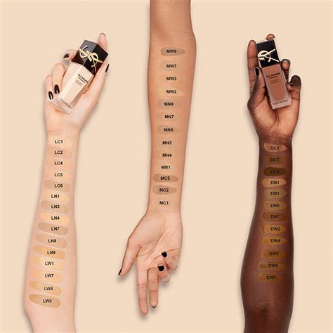 ysl all hours foundation shades|ysl foundation color chart.